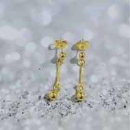 Round 10k Gold Stud Long Earrings Earings 11