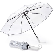 G4Free Clear Travel Umbrella 42 Inch, Windproof Automatic Open Close Compact Folding Umbrella, Trans