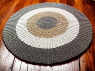 KARPET RUANG TAMU BULAT DIAMETER 120CM WARNA ABU PUTIH COKLAT