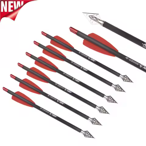 3-6X 7.5in Crossbow Bolts Carbon Arrows 2" Vanes Crossbow Hunting with Broadhead