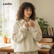 Lovito Women's Casual Plain Zipper Sweatshirt for Spring and Summer L102AD477
