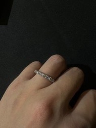 排戒 Round Cut Moissanite Diamond Band ring Solitaire Engagement Ring 18 Solid White Gold 18K 白金戒指鑽戒 鑽