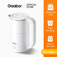 Bình đun siêu tốc Gaabor EK20M-WH01A/WH02A 2L 1500W lòng ấm thép liền kề dễ vệ sinh an toàn