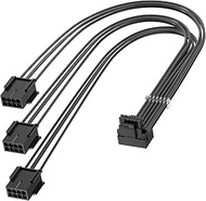 Bangfun 16Pin 90 Degree RTX 4080 Super GPU Power Adapter Cable,16Pin Male to 3X8Pin Female PCIE 5.0 