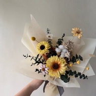 索拉向日葵+永生花 乾燥畢業花束