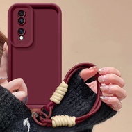 For Honor 70 Case Honor 70 Pro Phone Case Weaving lanyard Cover Skin Feel Protection Shockproof case