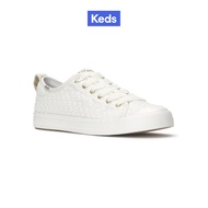 KEDS รองเท้าผ้าใบแบบผูกเชือก รุ่น CRUISE MINI DAISY EYELET สีขาว ( KW-CRUISE-5-110 )