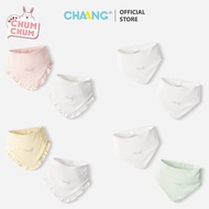 [BABY CHUMCHUM x CHAANG] Set of 2 Bloom Triangle Bibs for Newborns CHAANG SS25D5