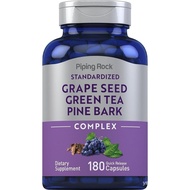 Piping Rock Grape Seed, Green Tea & Pine Bark Complex | 180 Capsules | Standardized Extract | Non GM