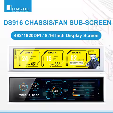 Jonsbo DS916 9.16-inch IPS LCD USB HD Secondary Screen Multi-Scene Application Flexible Matching PC 
