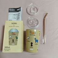 韓國 Thermos x zero per zero 300ml 極高質可愛狗仔便攜保溫咖啡杯 連雙杯蓋吸管 tumbler coffee cup 聯名304不鏽鋼 corgi poodle bull