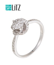 LITZ 18K White Gold Diamond Ring DR3791