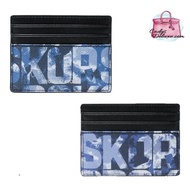 (STOCK CHECK REQUIRED)MICHAEL KORS COOPER GRAPHIC LOGO BLUE TALL CARD CASE 36F2LCOD1V