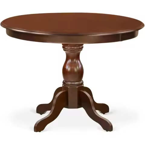 HBT-MAH-TP Hartland Kitchen Table - a Round Dining Table Top with Pedestal Base, 42x42 Inch, Mahogan