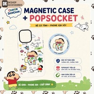 DKshop Magnetic Case – Shin Pencil Boy, PopSocket Included, Shockproof, Magnetic Suction for Phone