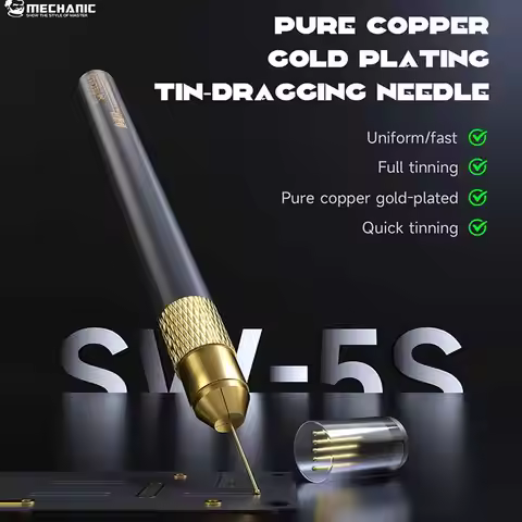 MECHANIC SW-5S Pure Copper Gold Plating Tin-Dragging 5 Needles Ball Head Soldering Pen for Inline Se