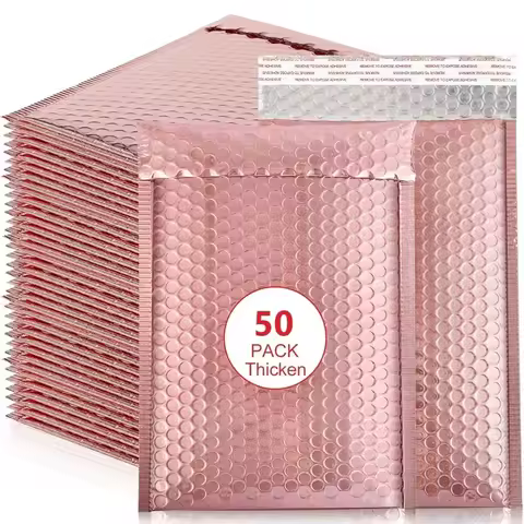 50Pcs Bubble Mailer Shipping Bag Multi Color Holographic Small Business Supplies Metal Bubble Mailer