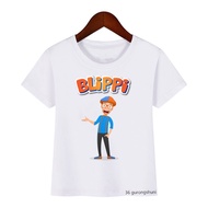 Funny Blippi T Shirt Stevin John Cartoon Print T Shirt Tv Show Kids Little Boys Girls Clothes Short 