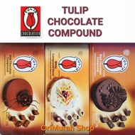 Tulip Milk White Dark Chocolate Compound 225 Gram Coklat Hitam Putih Susu Batang Block Dekor Baking 