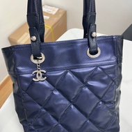 9新 二手 Chanel幻彩深紫小號Tote Bag