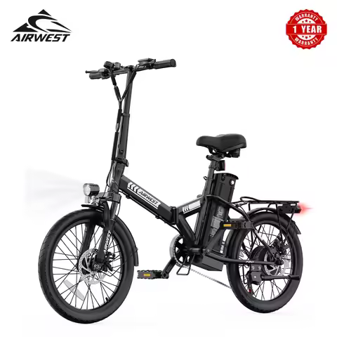 AIRWEST F20 Adult Electric Bike,750W Peak motor,48V 7.8Ah Battery,20" Tire Commuter Electric Bike，20