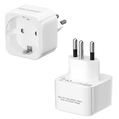 2 Europe to US, Italy, Switzerland, South Africa travel adapter plugs, 2-pin wall socket adapter, tr