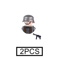 uShiHongXiS New Style WW2 Military German Officer Figures Building Blocks Soldier Parts MP40 98K Hel
