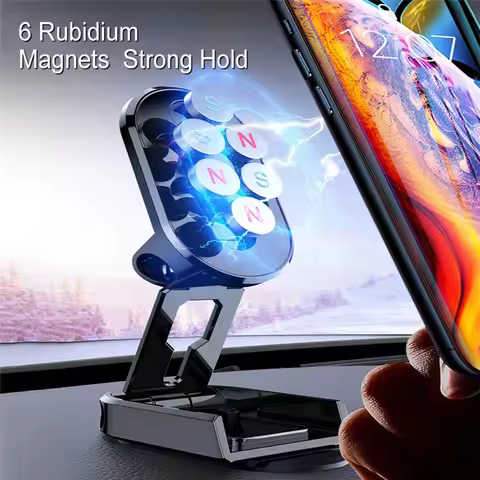Universal Auto Magnetic Mobile Phone Holder Car Metal Creative Auto Folding Height 360°Adjustable Po