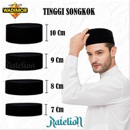 Peci Wadimor Standar Susun AC Size Anak dan Dewasa Tinggi 7 8 9 10 Songkok Full Beludru Warna Hitam