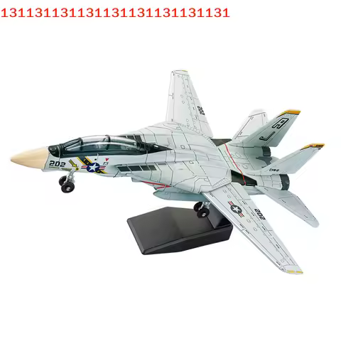 1:72 Scale F-14 Tomcat Fighter Jet Model - White & Black ABS Plastic Aircraft With Detailed Design,