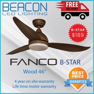 Beacon LED (FREE SHIPPING/ 4 years warranty) Fanco B Star Ceiling Fan with Light - 3 Blades 36  46 &amp; 52 Inch - White/Black/Wood - INSTALLATION COST ONLY AT $40 PER FAN - CHEAPEST IN TOWN