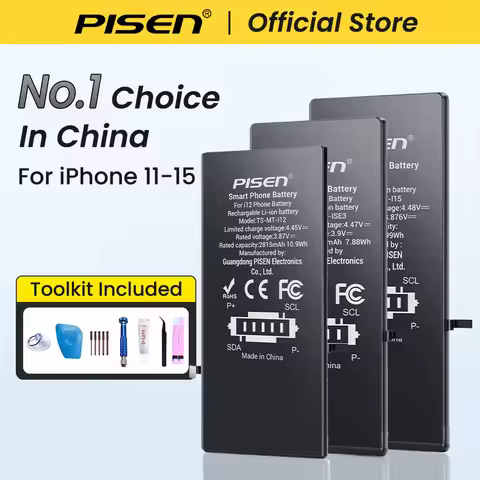 PISEN Phone Battery For iPhone 11 12 13 14 15 Mini Pro Max Plus SE2 SE3 Matches Original Capacity 0 