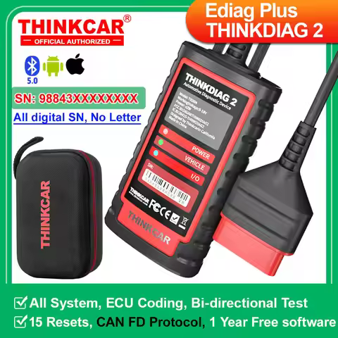 KINGBOLEN Ediag Plus, THINKCAR THINKDIAG 2 CANFD ALL System ECU Coding Active Test 16 Reset OBD2 Sca