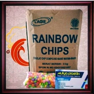 Mulya Plastic coco chips coumpoun colorful largie rainbow chips 1/2 circle