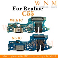 With IC USB Charging Port Dock Connector For Realme C55 Charger Port Board Repair Parts