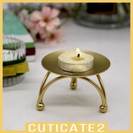 [cuticateddMY] 1x Iron Plate Candle Holder 1.8''H Decorative Candle Plate Stand