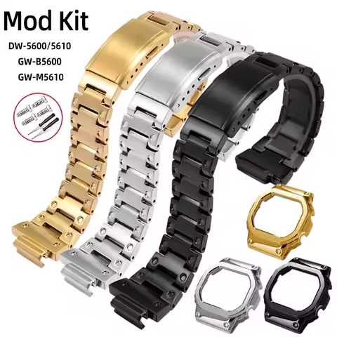 5600 5610 Metal Bezel Watch Band Mod Kit For Casio G-SHOCK DW5600E GW-M5610 GW-B5600 GM5600 stainles