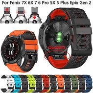 QuickFit 26/22mm Silicone Watch Strap For Garmin 7X 7 Pro Watchband Bracelet For Garmin Fenix 6X 6Pro 5X 5 Plus 935 Instinct 2X