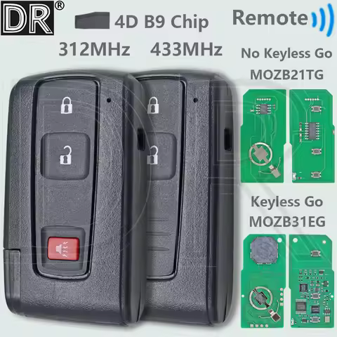 DR 312/433MHz MOZB21TG Half Smart MOZB31EG Keyless Go 4D B9 Chip Car Remote Key For Toyota Prius 200