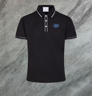 NewPra Polo Shirt เสื้อยืดคอกลมแขนสั้นผ้าคอตตอนพิมพ์ลายสามเหลี่ยมดีไซน์สุดเท่ของแท้ย้อนยุคเสื้อยืดคอ