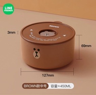 Line friends 正牌貨品 陶瓷碗｜LINE FRIENDS保鮮盒｜便當盒｜微波爐加熱陶瓷碗密封盒｜LINE FRIENDS Brown｜熊大陶瓷碗｜卡通陶瓷碗