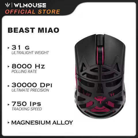 WLMOUSE Beast Miao Ultra-Light Wireless Gaming Mouse – Magnesium Body, PAW3950HS Sensor, 8K Polling 