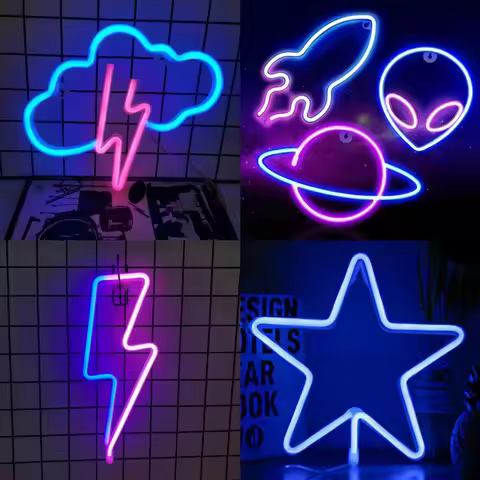 1pc, cool neon light battery/USB power supply, game room bedroom party, wedding girl boy room decora