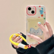 Simple Cartoon Top Class Elephant Card Holder Casing Samsung 0 A37 A57 5G A07 A17 A56 A36 A26 A16 A0