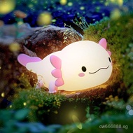 Cute Axolotl Night Light Silicone Nursery Sleeping Lamp Touch Control Nightlights USB Rechargeable T