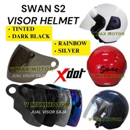 Swan S2 Helmet Visor Motorcycle / Visor Swan Madani Malaysia Helmet / Swan Cermin Topi Dark Black/Ti