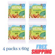 Heinz Apple Biscotti 7+ Months 12 Finger Biscuits 60g x 4 packs
