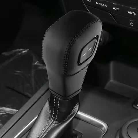 Leather Gear Head Collars for Ford Everest Ranger 2020 2021 2022 Car AT Gear Shift Knob Cover Access