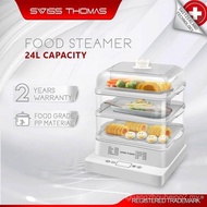 Swiss Thomas  Electric Food Steamer 3 Tier Large Capacity 24L Pengukus Elektrik
