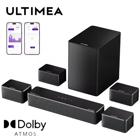 ULTIMEA 460W 7.1ch Soundbar with Dolby Atmos&APP Control, Home Theater Surround Bluetooth Speakers w
